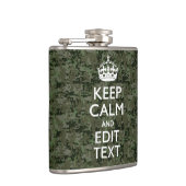 あなたのテキストデジタルカモフラージオリーブ緑の静保かなり フラスク (右)