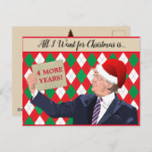 あなたのテキストトランプ2024赤サンタハットクリスマスプリント ポストカード (正面/裏面)