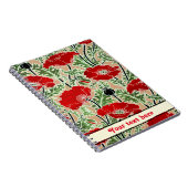 あなたのテキストヴィンテージアールヌーボーレッドポピー ノートブック (右側)