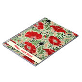 あなたのテキストヴィンテージアールヌーボーレッドポピー ノートブック (左側)