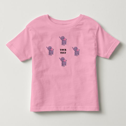あなたのテキスト かわいい象のイラスト トドラーTシャツ (正面)