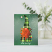 あなたのテキスト/カラーキュートグリーン格言ホリデースノーフレーク ポストカード (スタンド正面)