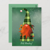 あなたのテキスト/カラーキュートグリーン格言ホリデースノーフレーク ポストカード (正面/裏面)