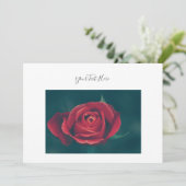 あなたのテキスト ゴージャスな赤いバラの花の招待状 招待状 (スタンド正面)