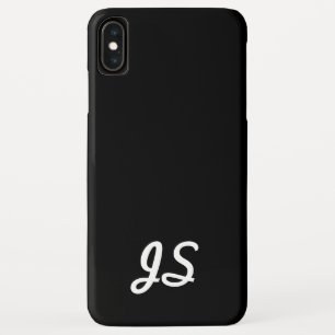 あなたのテキスト シンプルなレトロ調スクリプト ブラック iPhone XS MAXケース