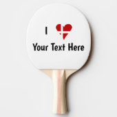 あなたのテキスト (ファンキー ハート型 デンマーク国旗) 卓球ラケット (裏面)