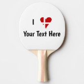 あなたのテキスト (ファンキー ハート型 デンマーク国旗) 卓球ラケット (正面)