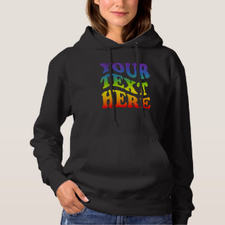 あなたのテキスト 虹色 LGBTQ レズビアン ゲイ プライド パーカ