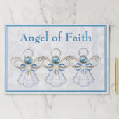 あなたのテキスト：青いフィリグリーのクリスマスの天使の信仰 ペーパーパッド (インサイチュ)
