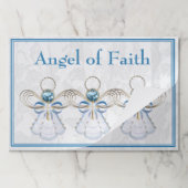 あなたのテキスト：青いフィリグリーのクリスマスの天使の信仰 ペーパーパッド (折り畳み)