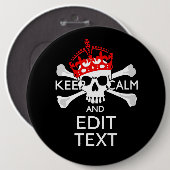 あなたのテキス保トは、赤いクラウンのクロスボーンスカル 缶バッジ (正面&裏面)