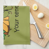 あなたのテントまたはマインオリーブグリーンフェスティバル引用文 キッチンタオル (四つ折り)