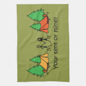 あなたのテントまたはマインオリーブグリーンフェスティバル引用文 キッチンタオル (縦)