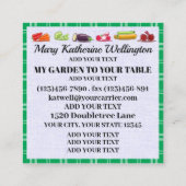 あなたのテーブルに私の庭 スクエア名刺 (裏面)