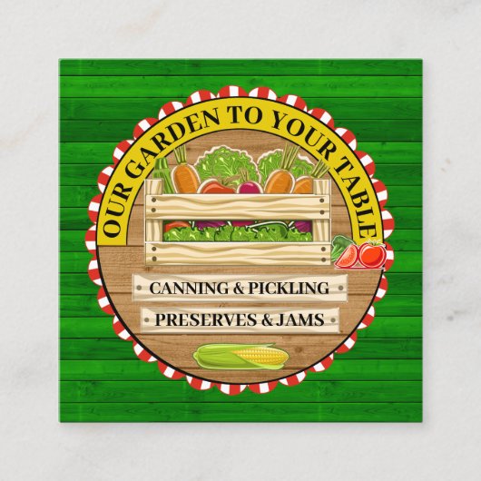 あなたのテーブル広場の名刺に私たちの庭 スクエア名刺 (正面)