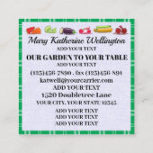 あなたのテーブル広場の名刺に私たちの庭 スクエア名刺 (裏面)