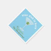 あなたのディンクはここカスタムのPickle Martini – 青 スタンダードカクテルナプキン (角)