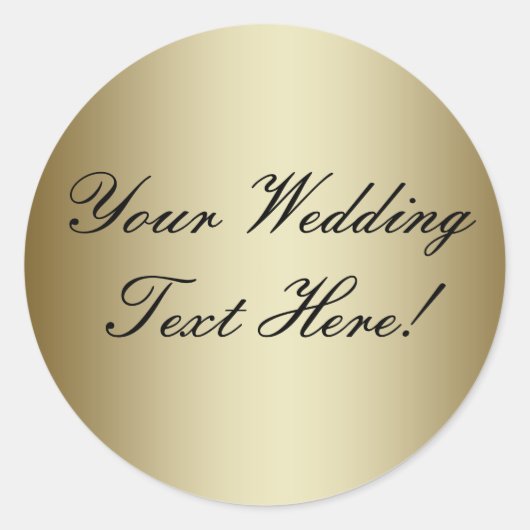 あなたのデザインはこちら！カスタマイズ可能な結婚金ゴールドシール ラウンドシール (正面)