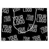 あなたのデザインまたはビジネス ロゴ | ランダムな配置 ラージペーパーバッグ (正面)