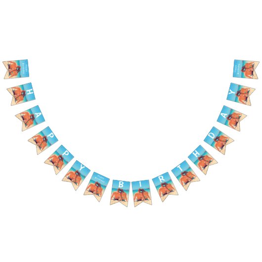 あなたのデザインカスタムフォト誕生日のバンティングフラグ バンティングフラッグ (全)