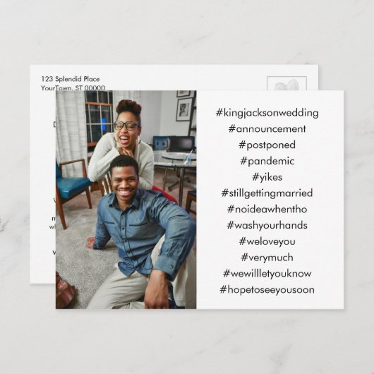 あなたのトップ12ハッシュタグ写真は延期さ結婚れた ポストカード (正面/裏面)
