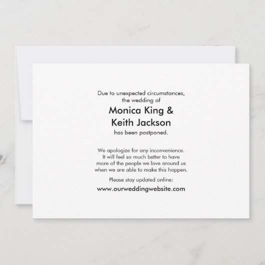 あなたのトップ12ハッシュタグ写真は延期さ結婚れた 招待状 (裏面)