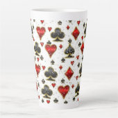 あなたのトランプのポーカーナイトラテマグカップを上げる カフェラテマグ (正面)