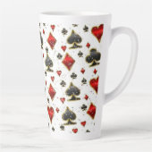 あなたのトランプのポーカーナイトラテマグカップを上げる カフェラテマグ (右)