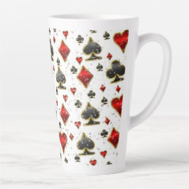 あなたのトランプのポーカーナイトラテマグカップを上げる カフェラテマグ