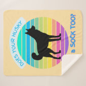 あなたのハスキーは靴下もレトロサンセットピーチを埋める シェルパブランケット (正面(横))