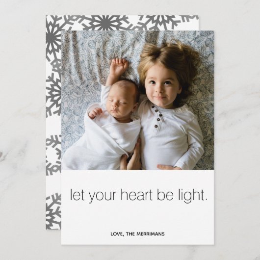 あなたのハートが軽い休日の写真カードがあるようにして下さい シーズンカード (正面/裏面)