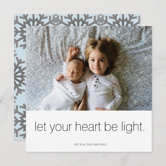 あなたのハートが軽い写真カードがあるようにして下さい シーズンカード (正面/裏面)