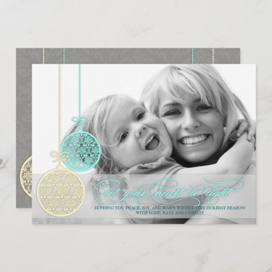 あなたのハートが軽くカスタマイズ可能な写真カードがあるようにして下さい シーズンカード (正面/裏面)