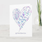 あなたのハートが-音符から成っているハートを歌うようにして下さい カード (正面)