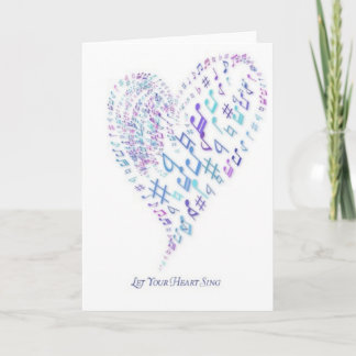 あなたのハートが-音符から成っているハートを歌うようにして下さい カード