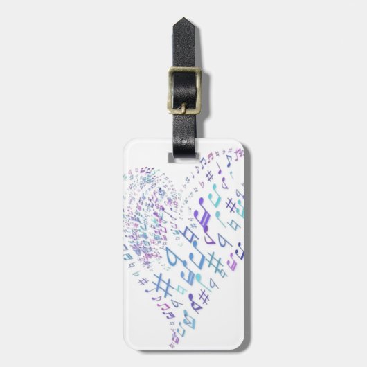 あなたのハートが-音符から成っているハートを歌うようにして下さい ラゲッジタグ (正面縦)