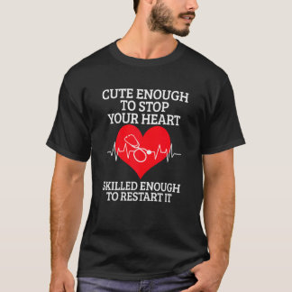 あなたのハートことわざストップに十分にかわいい女性 Tシャツ