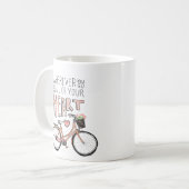 あなたのハートすべて-ヴィンテージの自転車と行って下さい コーヒーマグカップ (正面左)
