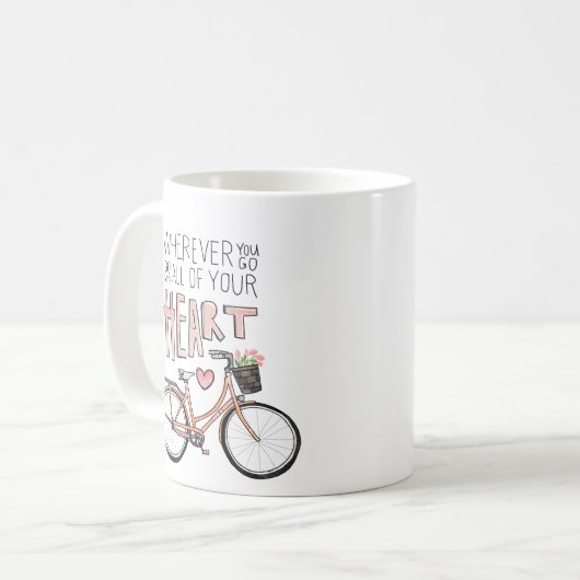 あなたのハートすべて-ヴィンテージの自転車と行って下さい コーヒーマグカップ (正面左)