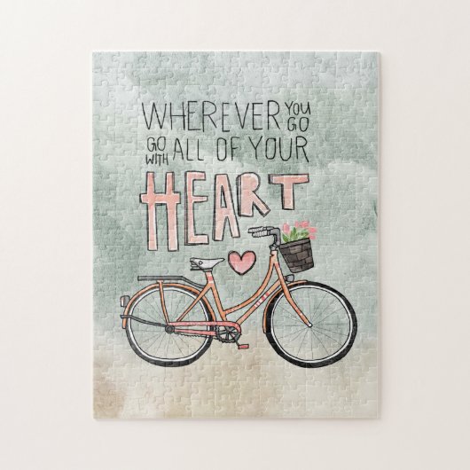 あなたのハートすべて-ヴィンテージの自転車と行って下さい ジグソーパズル (縦)