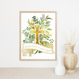 あなたのハートでイエスを受け入れる – Christian Faith ポスター