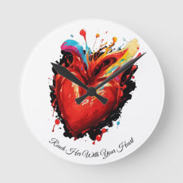 あなたのハートで彼女に手を届ける ラウンド壁時計