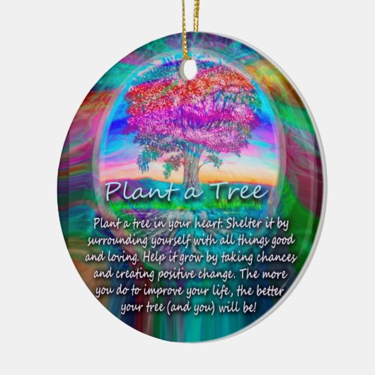あなたのハートに生命の木を植える セラミックオーナメント (左)