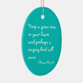 あなたのハートのオーナメントの緑の木を保って下さい セラミックオーナメント (右)