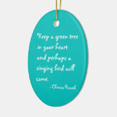 あなたのハートのオーナメントの緑の木を保って下さい セラミックオーナメント (左)