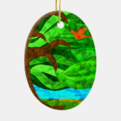 あなたのハートのオーナメントの緑の木を保って下さい セラミックオーナメント (裏面)