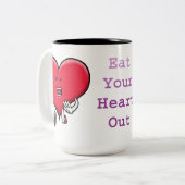 あなたのハートのゾンビのマグを食べて下さい ツートーンマグカップ (正面左)