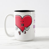 あなたのハートのゾンビのマグを食べて下さい ツートーンマグカップ (左)