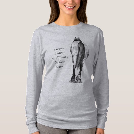 あなたのハートの馬の許可Hoofprints: 鉛筆の芸術 Tシャツ (正面)