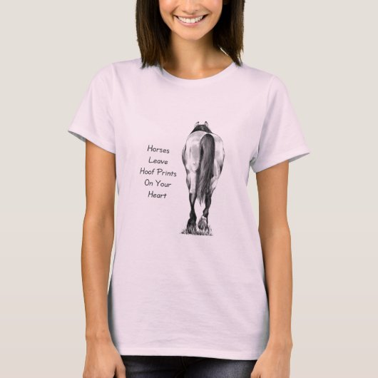 あなたのハートの馬の許可Hoofprints: 鉛筆の芸術 Tシャツ (正面)